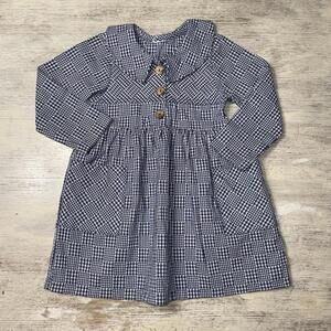 EUC Navy Blue Gingham Dress Size 3T